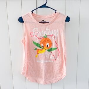 Walt Disney World Greetings from Florida Orange Bird Sleeveless Coral Pink Shirt